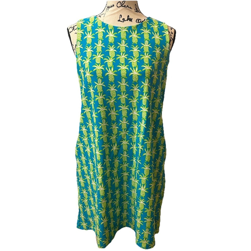 Jude Connally Women's M Sleeveless Green Pineapple Dress